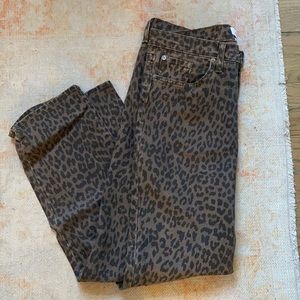 Pistola Cheetah Print Straight Jeans